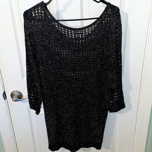 EXPRESS Black and Silver Sparkle Tunic